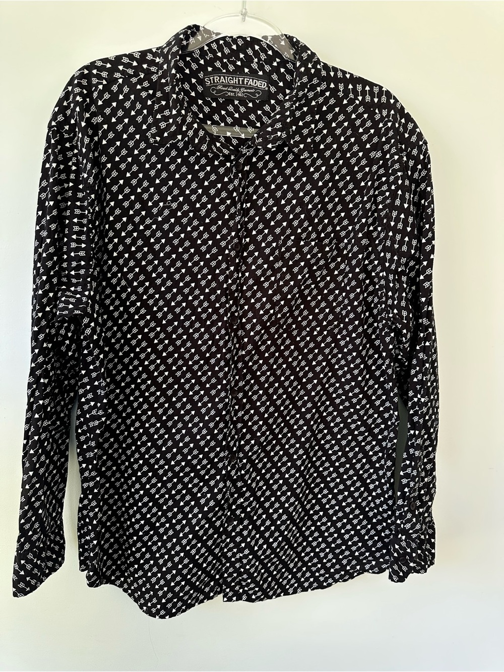 Straight Faded Arrow Print Shirt L